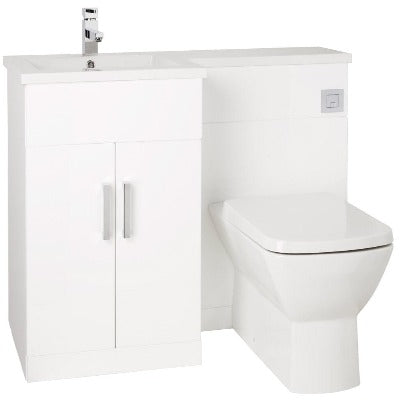 Aquatrend Petite WC Unit, Base Unit & Basin - All Colours