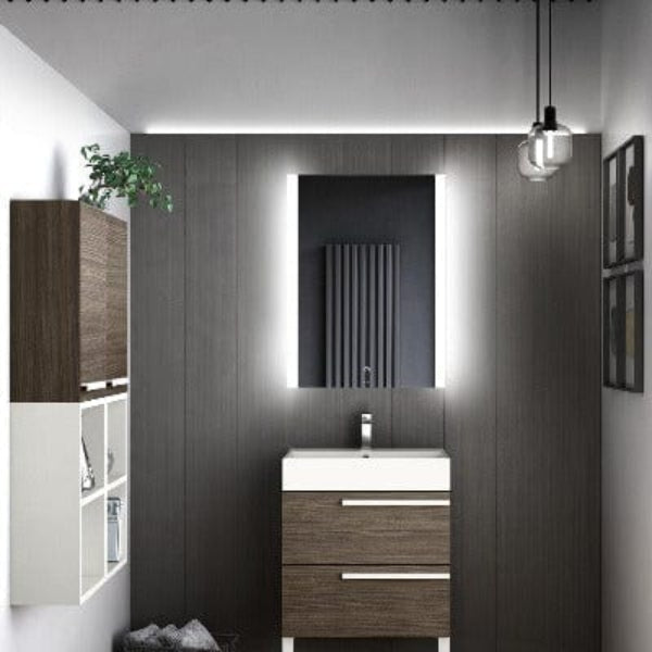 Ashbourne Rectangular Mirror w/ Frosted LED Side Lights - All Sizes