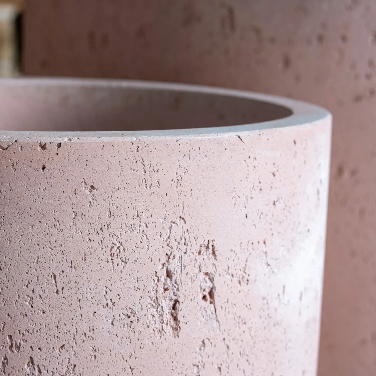 Aurella | Blushstone – 30cm Medium Concrete Cylinder Planter – 13L Round Plant Pot