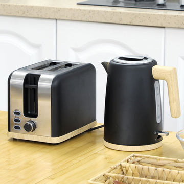 HOMCOM 1.7L Electric Fast Boil Kettle and 2 Slice Toaster Set