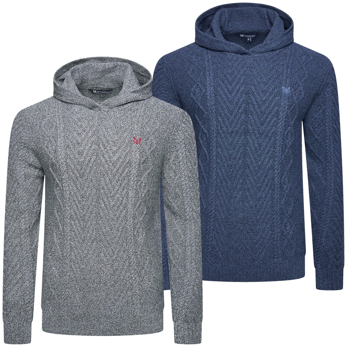Crew Clothing Company Cable Knit Pullover Hoodie