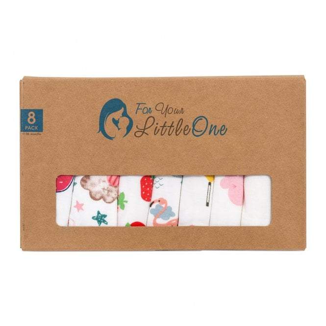 Baby Bandana Dribble Bibs Cotton Pack Of 8 - Girls