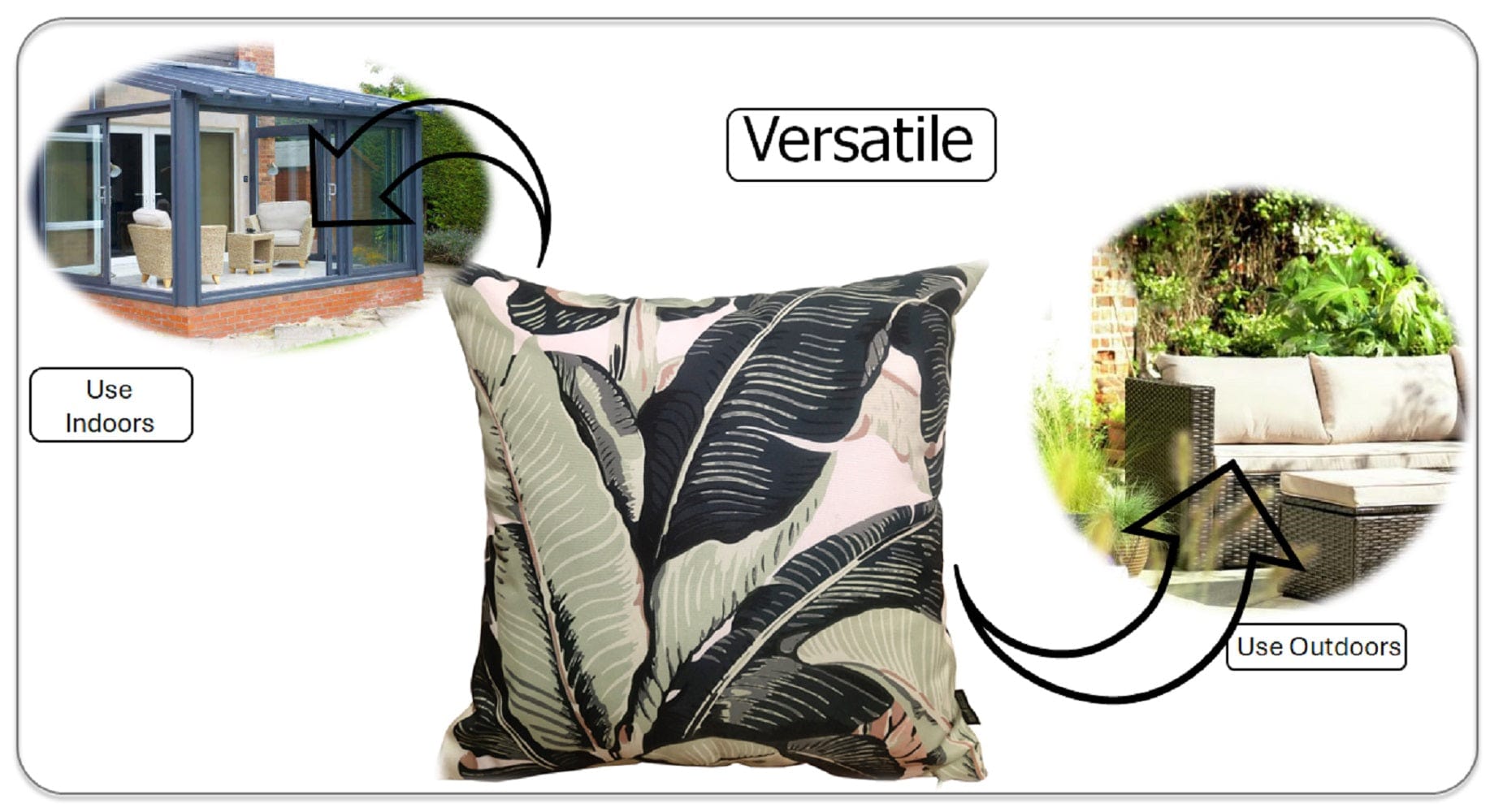 Banza Waterproof Durable Indoor Outdoor Cushions with High-Quality Hollow-Fibre Filling Ideal for Patios Benches Sofas and Chairs 43 x 43 cm by OLIVIA ROCCO