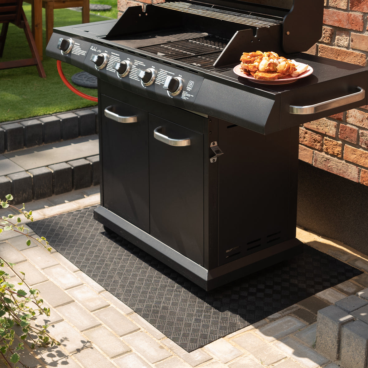 Recycled Rubber BBQ Floor Protection Mat - Custom Sizes