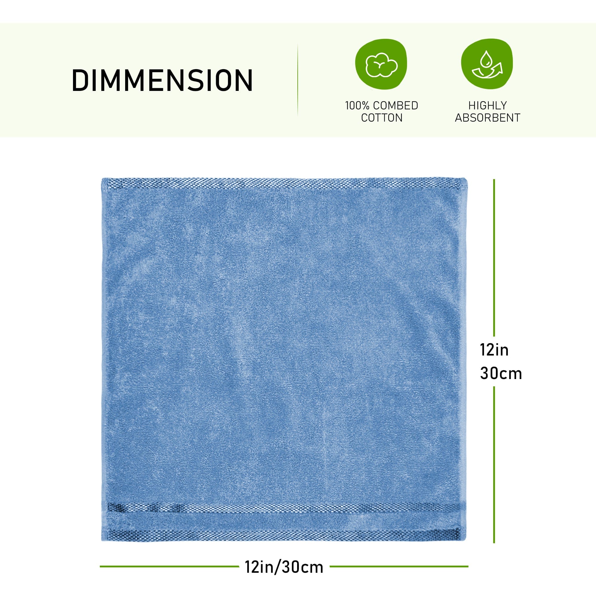 Belmont Viscose Stripe Blue Towels 100% Cotton Hotel Quality Super Absorbent 10 Piece Bale Set, 4 Hand Towel & 12 Face Cloths by OLIVIA ROCCO