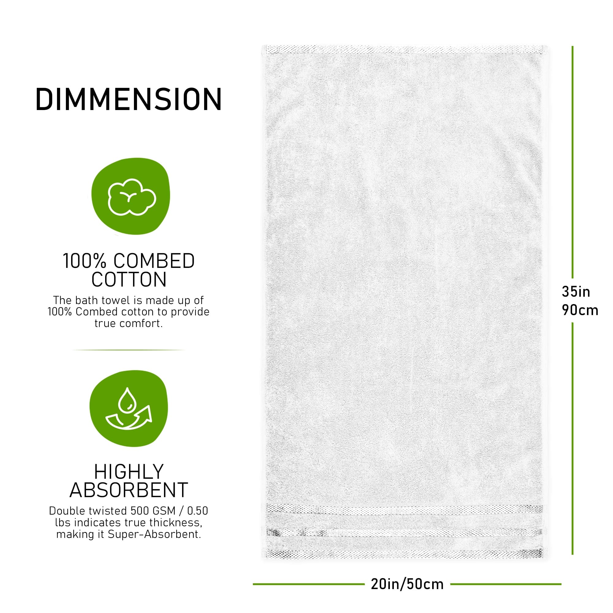 Belmont Viscose Stripe White Towels 100% Cotton Hotel Quality Super Absorbent 10 Piece Bale Set, 4 Hand Towel & 12 Face Cloths by OLIVIA ROCCO