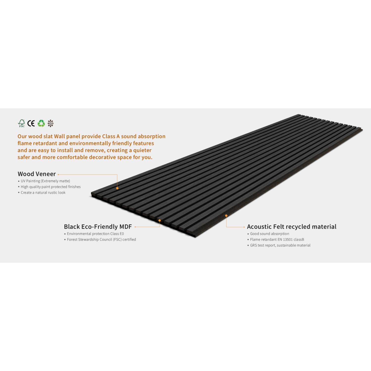 Black Oak Acoustic Wall Panels