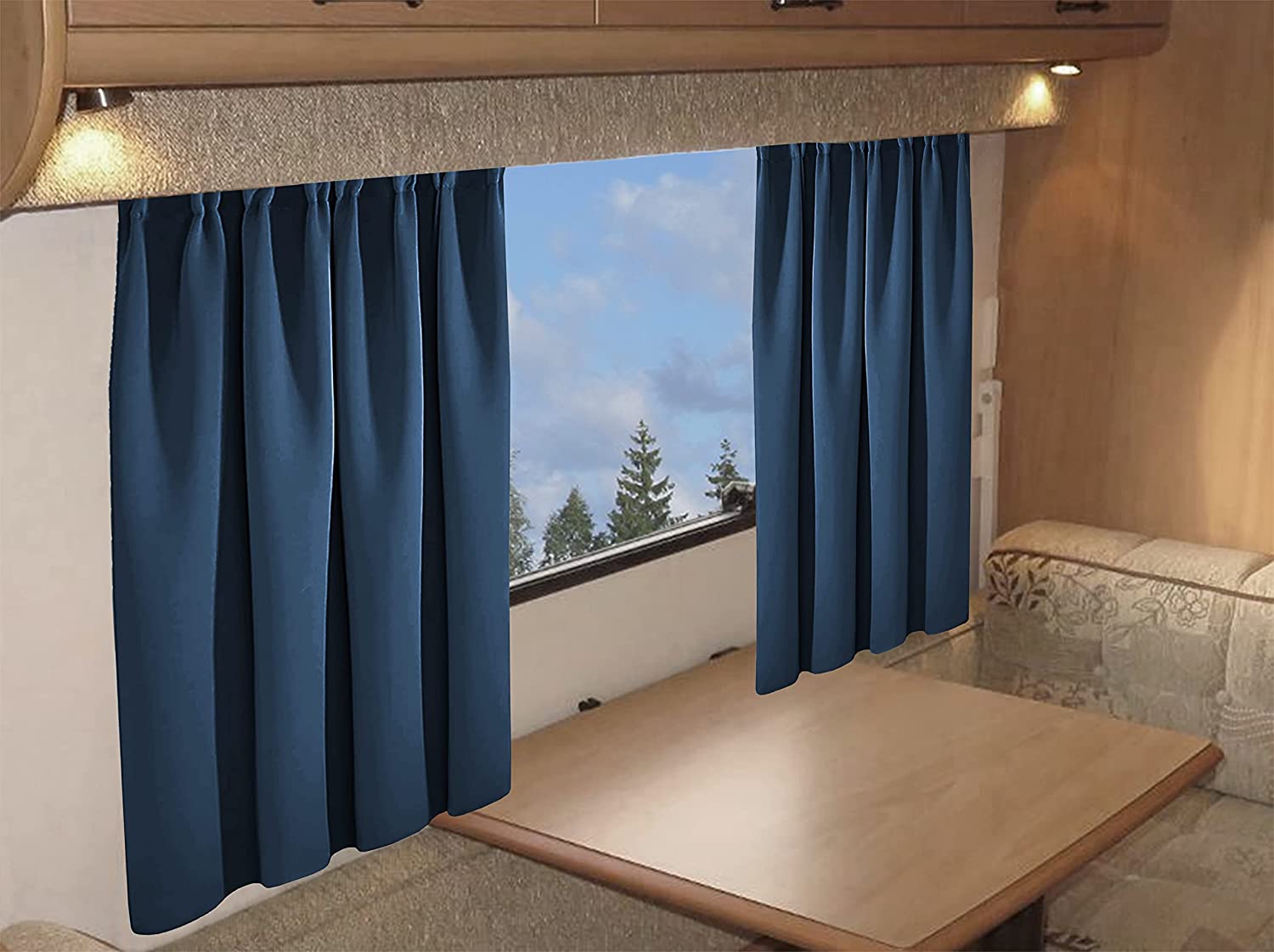 Blackout Thermal Curtains for Caravans and Campervans 100% Light Blocking 11 Colour Options Energy Efficient Pencil Pleat Panels by OLIVIA ROCCO