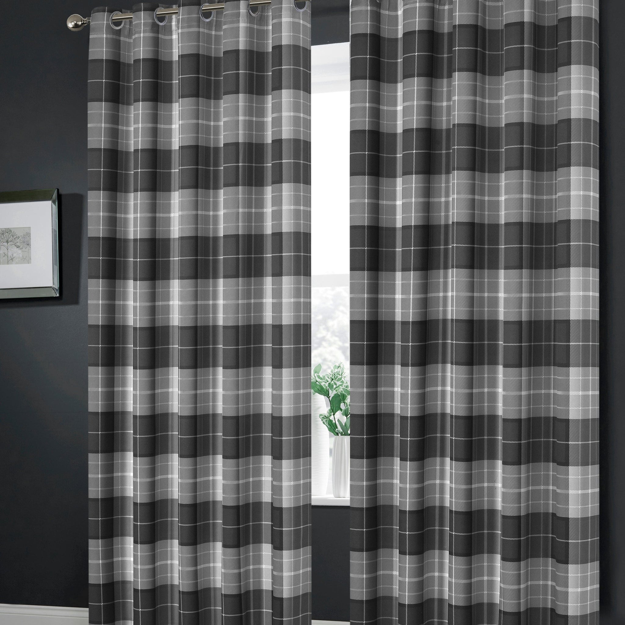 Blackout Thermal Curtains with Check and Marble Design Energy Saving Light Blocking Panels Multiple Sizes and Colours by OLIVIA ROCCO
