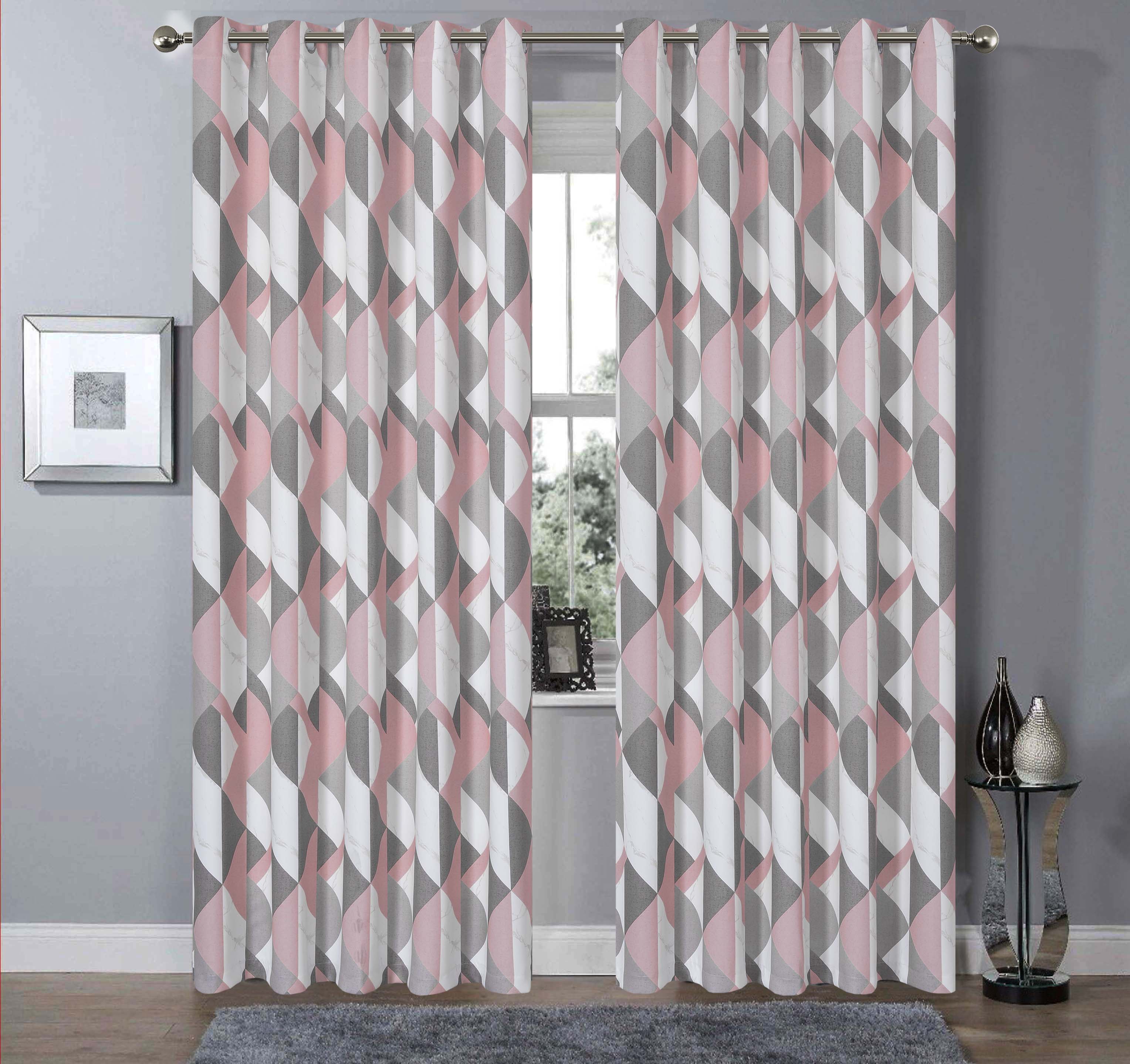 Blackout Thermal Curtains with Check and Marble Design Energy Saving Light Blocking Panels Multiple Sizes and Colours by OLIVIA ROCCO