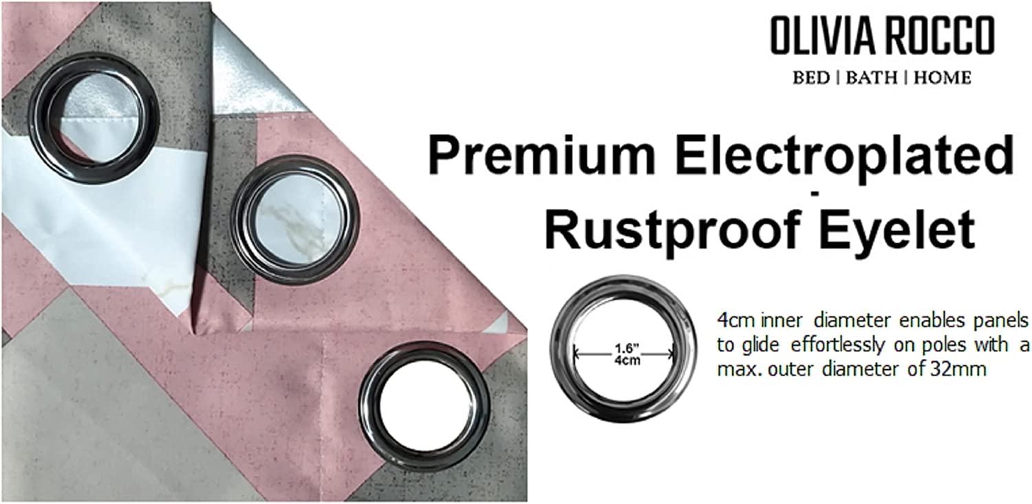 Blackout Thermal Curtains with Check and Marble Design Energy Saving Light Blocking Panels Multiple Sizes and Colours by OLIVIA ROCCO