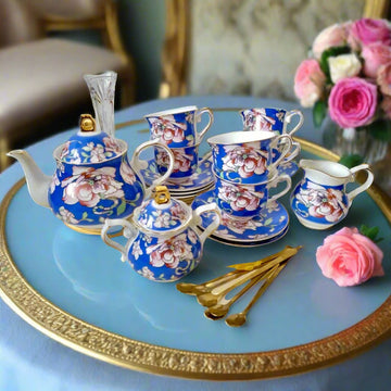 Warwickshire Royal Blue Bone China Tea Set
