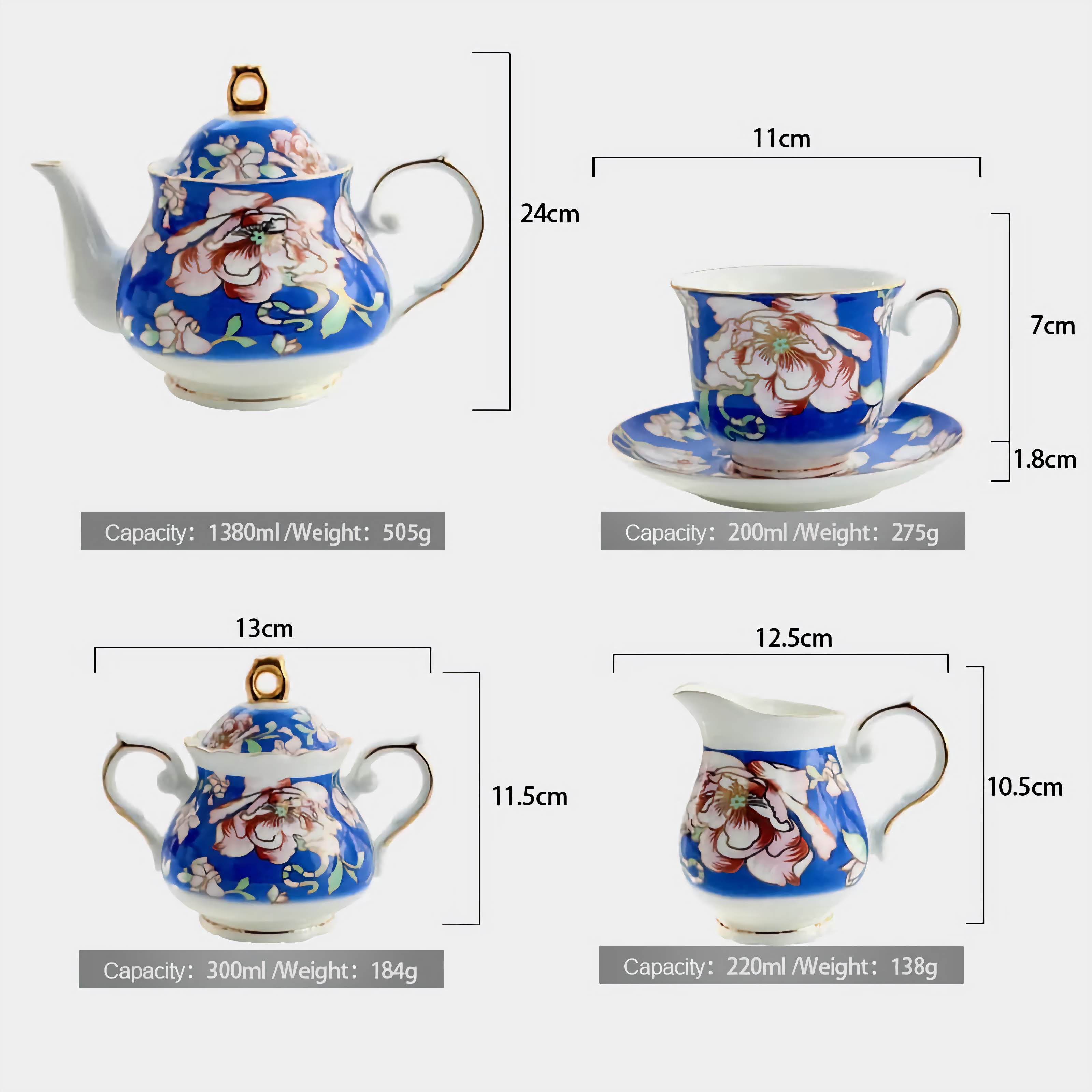 Warwickshire Royal Blue Bone China Tea Set