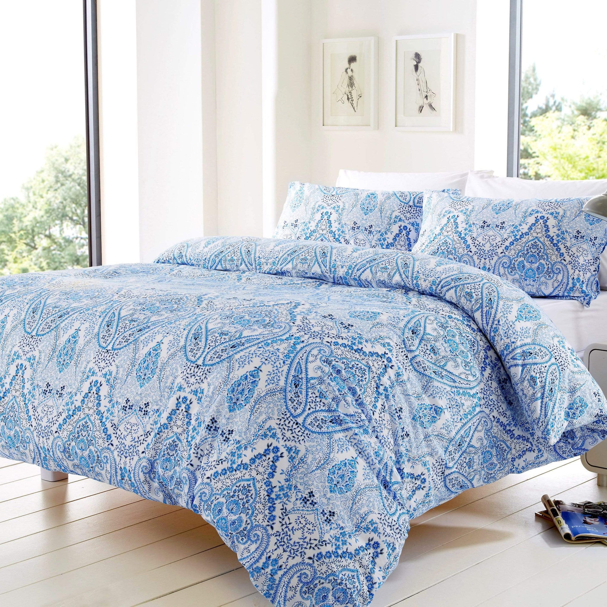 Bohemian Bali Cotton Rich Duvet Set with OEKO-TEX Certification in Vibrant Colours for Double and King Sizes for Luxurious Bedroom Decor by OLIVIA ROCCO