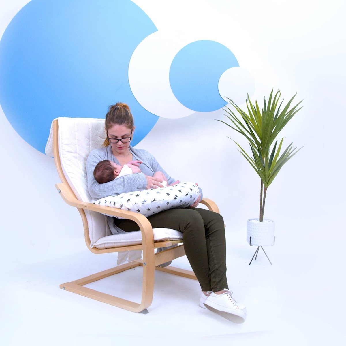 Breast Feeding Nursing Pillow  - Silver Twinkle (COVER ONLY)