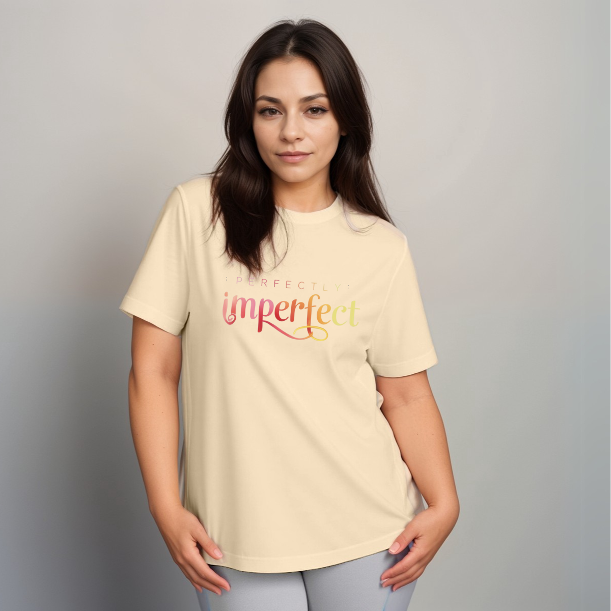 “Perfectly Imperfect” Logo Cotton Tee T-Shirt