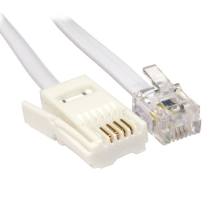 The Electronics Hub RJ11 Male to BT Telephone Cable White