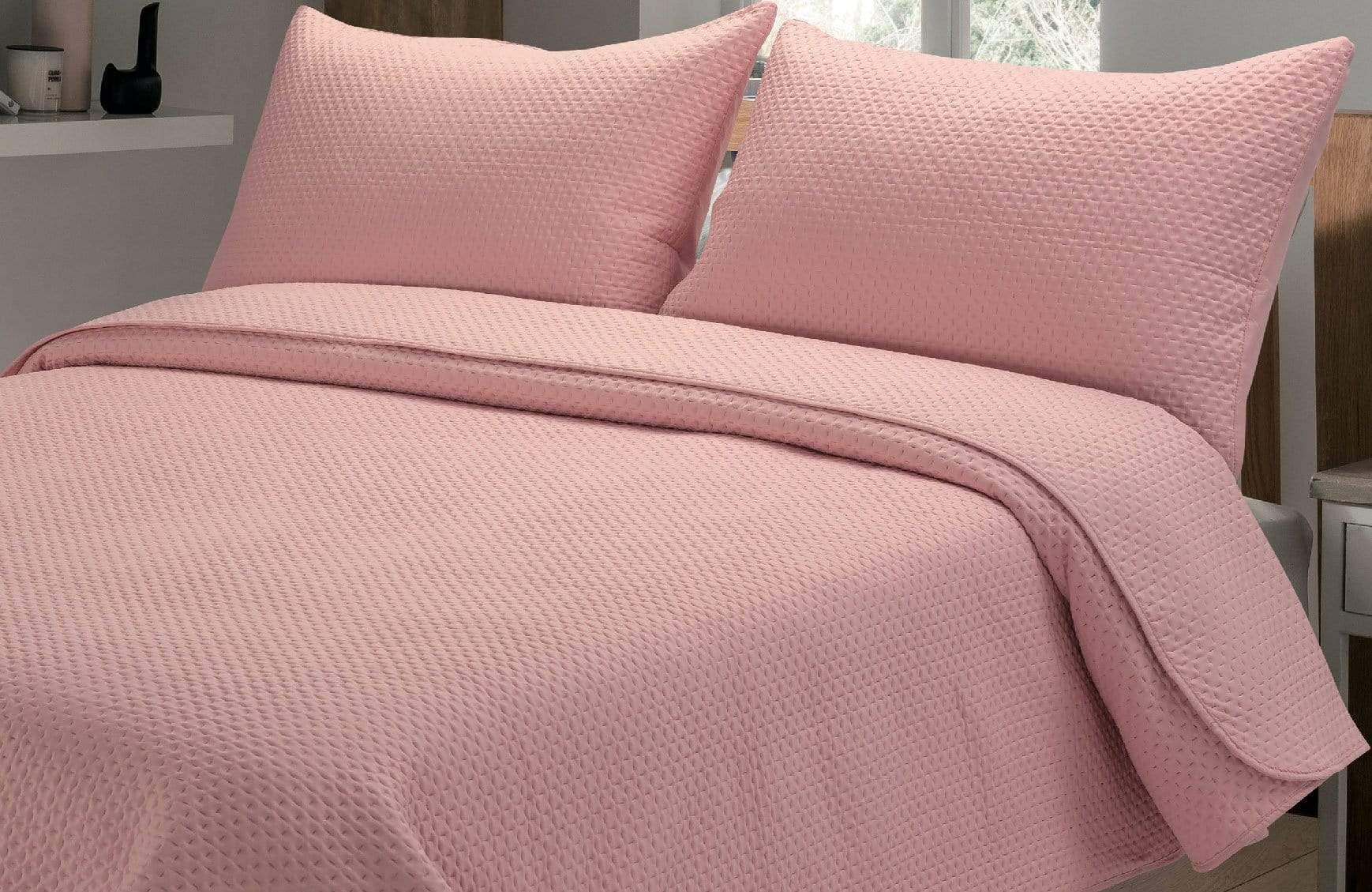 Capri Embossed Luxury Bedspread Set with Quilted Throw & Duvet Elegant Premium Bedding with Matching Pillow Shams Multiple Colours for Home Decor & Gifts by OLIVIA ROCCO