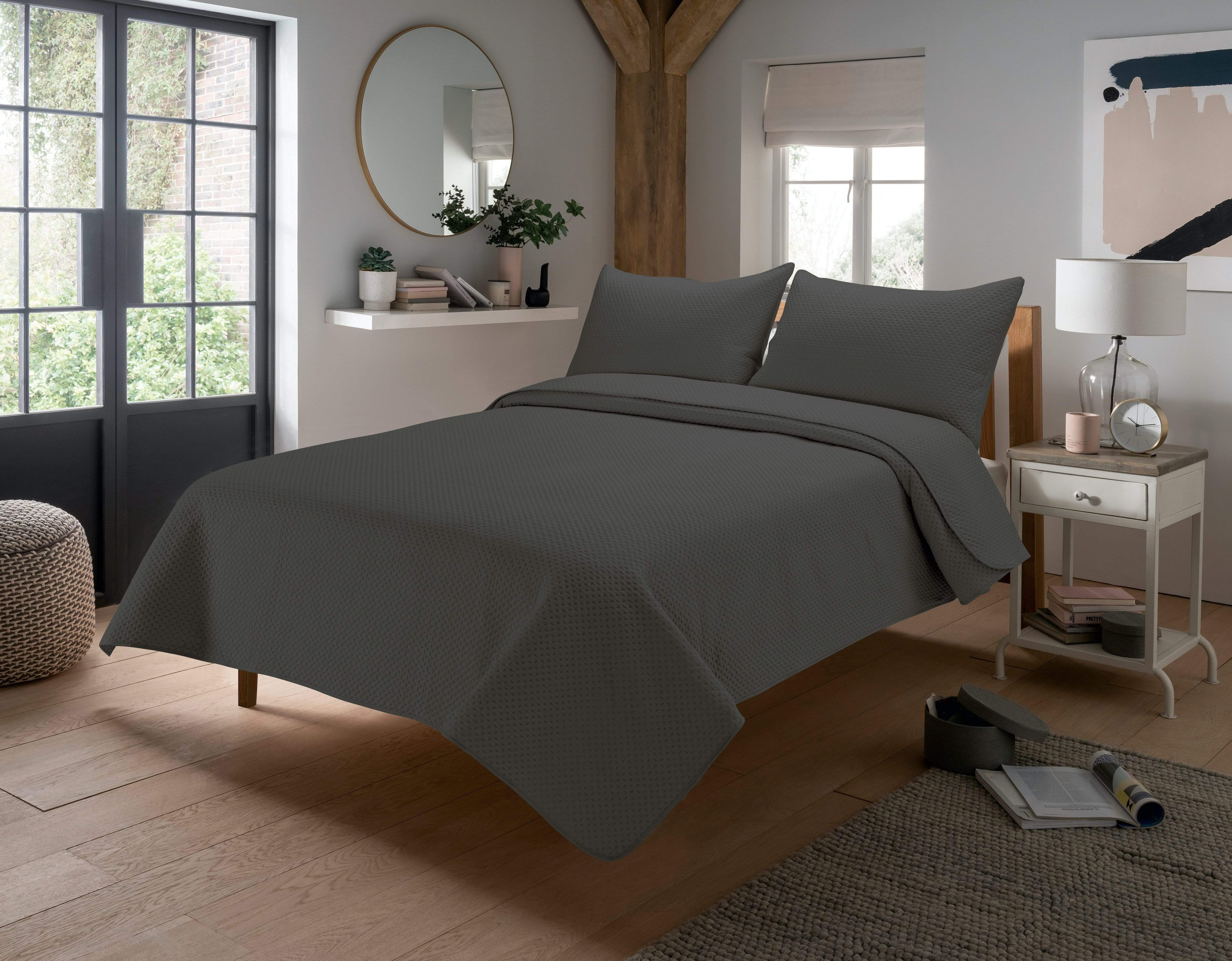 Capri Embossed Luxury Bedspread Set with Quilted Throw & Duvet Elegant Premium Bedding with Matching Pillow Shams Multiple Colours for Home Decor & Gifts by OLIVIA ROCCO