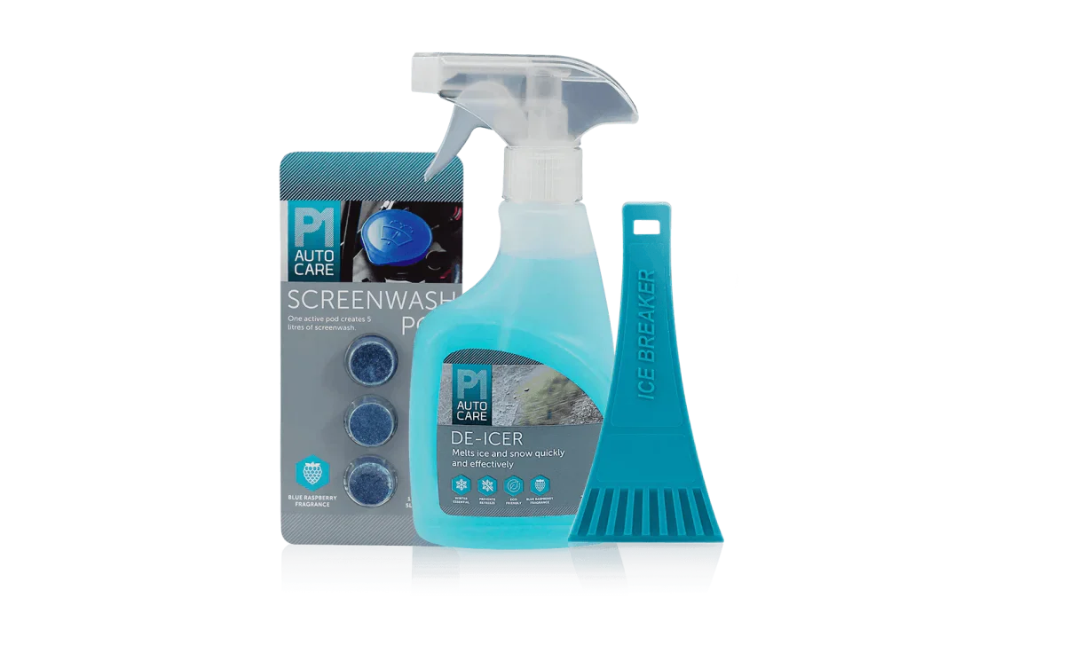Car Winter Kit De-Icer Trigger 300ml, 3x Screenwash Pods, 1x Ice Scraper