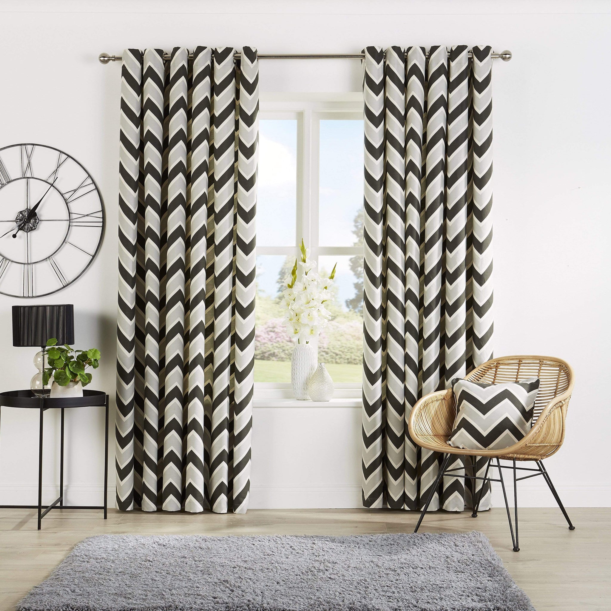 Chevron Pattern Curtains with Matching Cushion Covers Luxurious High-Quality Polyester Cotton Blend for Living Room and Bedroom Multiple Sizes OEKO-TEX Certified by OLIVIA ROCCO