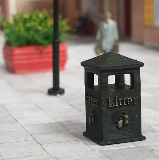 OO Scale | Ready to Paint | Civic Litter Bin - Style 2 (6 pack)