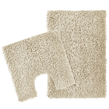 Como 2 Piece Natural Bath Mat & Pedestal Set Non-Slip Super Absorbent Cotton Bathroom Mats by OLIVIA ROCCO