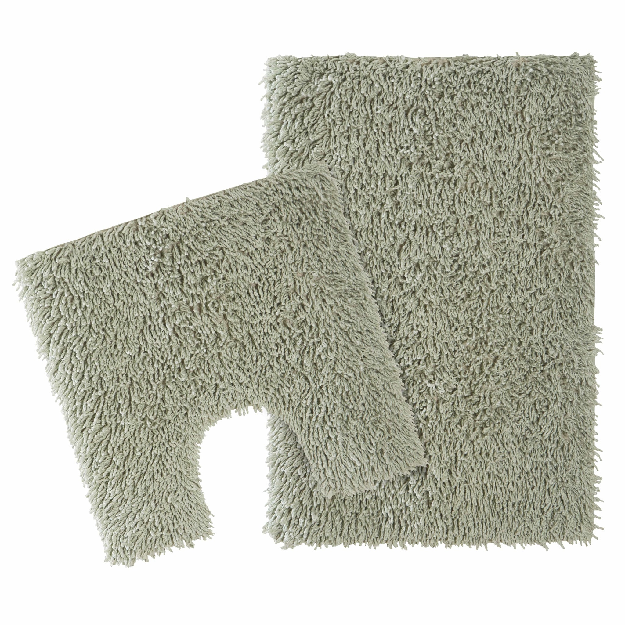 Como 2 Piece Sage Green Bath Mat & Pedestal Set Non-Slip Super Absorbent Cotton Bathroom Mats by OLIVIA ROCCO