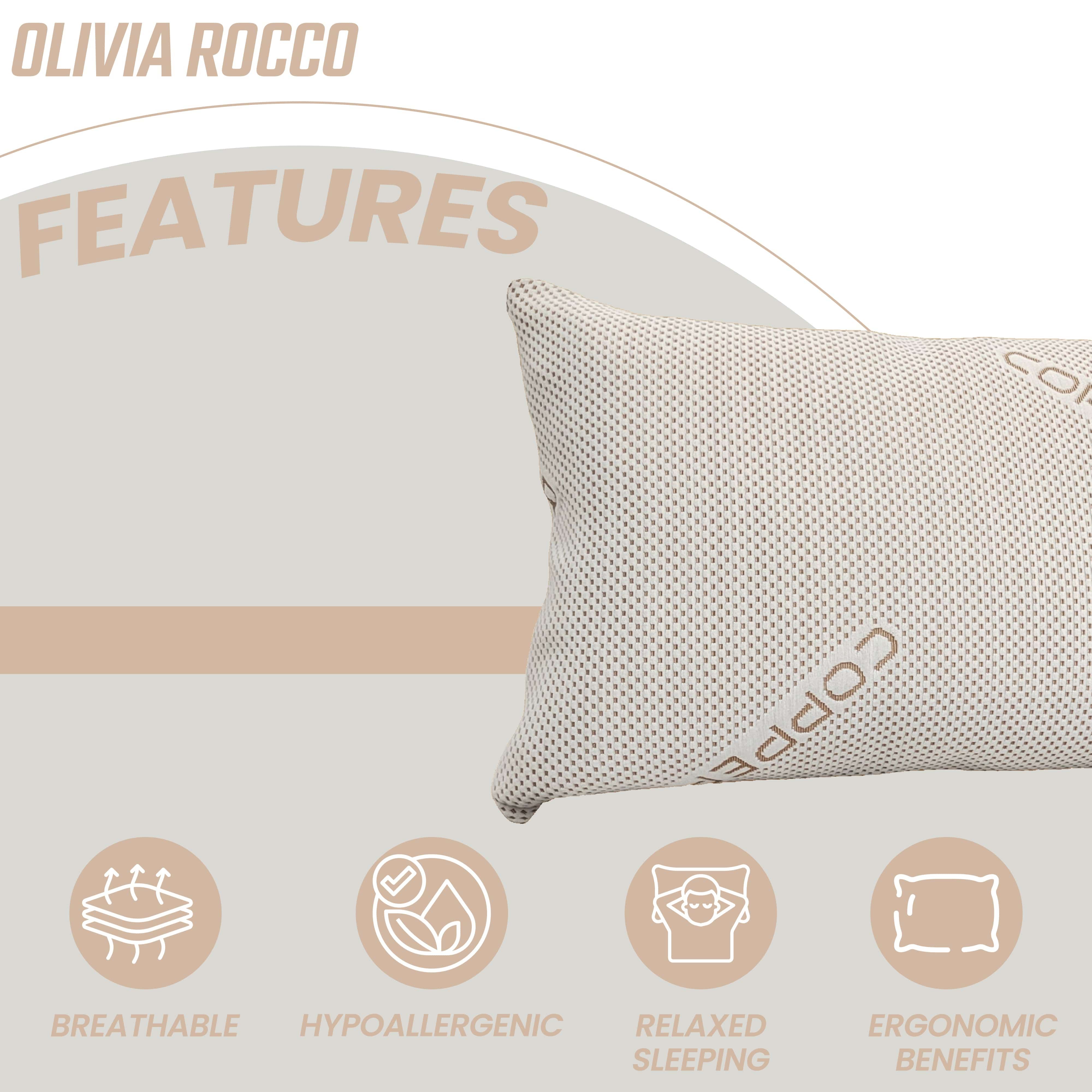 Copper Infused Unique Memory Foam Pillow for Skin Health Hypoallergenic Luxury Premium Fibre Filling for Superior Comfort and Support by OLIVIA ROCCO