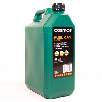 Cosmos 5L Large Plastic Fuel Can with Detachable Nozzle 5 Litre Jerry Can GREEN