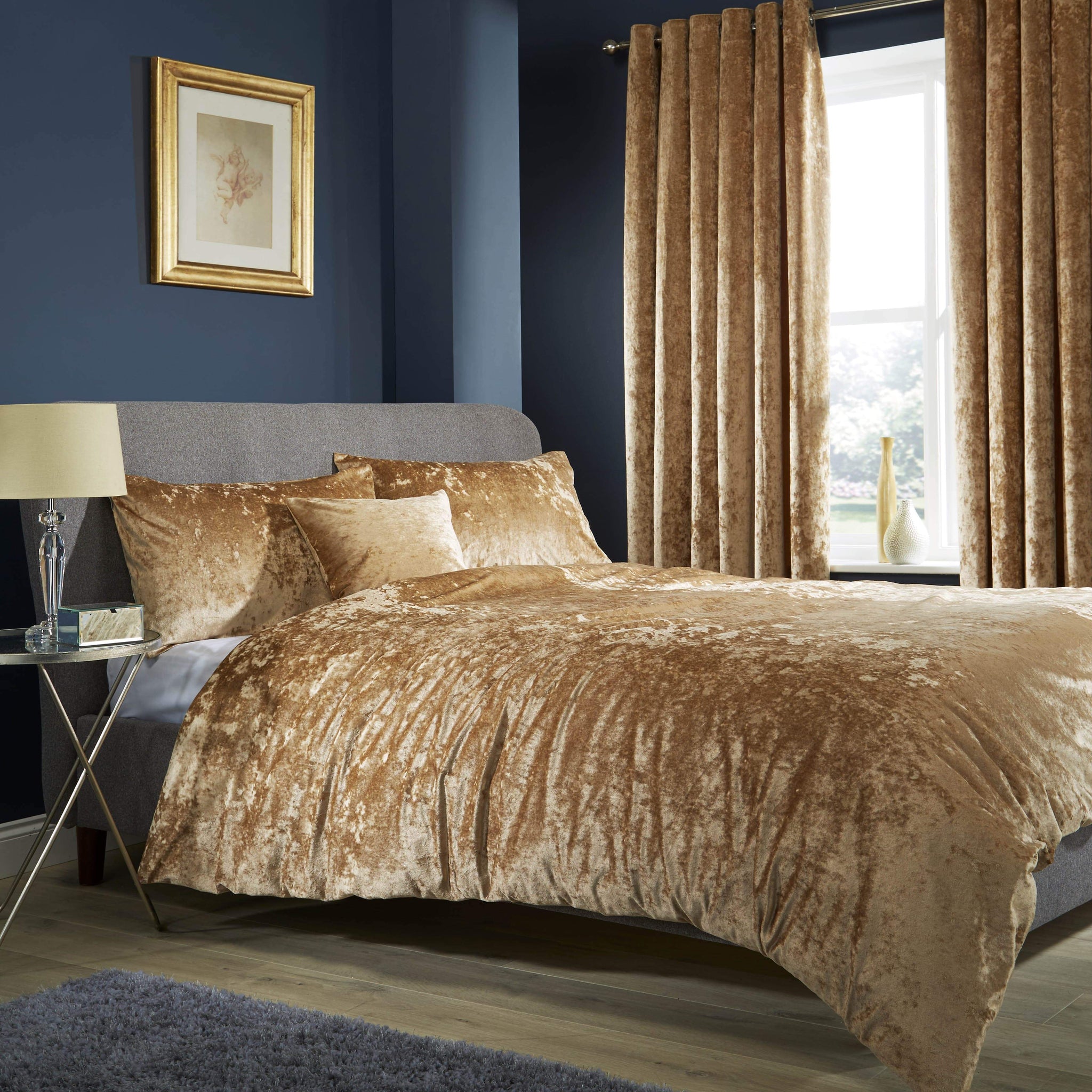 Crushed Velvet Duvet Cover Set with Pillowcases Double King Super King OEKO-TEX Certified Premium Elegant Bedding by OLIVIA ROCCO