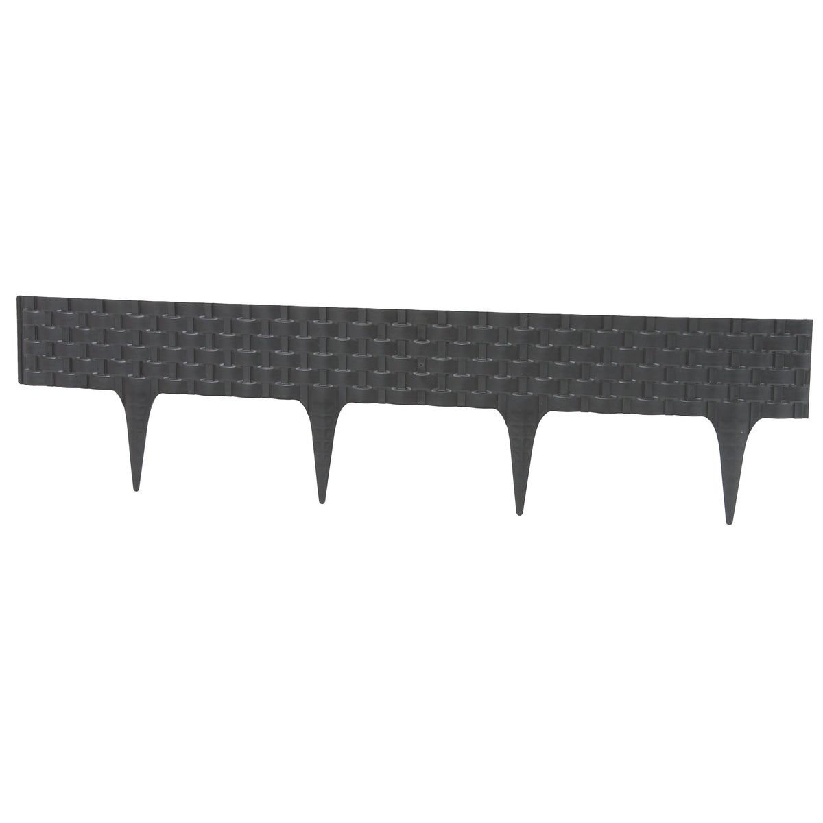 Plastic Lawn Edging Palisade Rattan Effect 2.4m Deep Grey Garden Border Fence