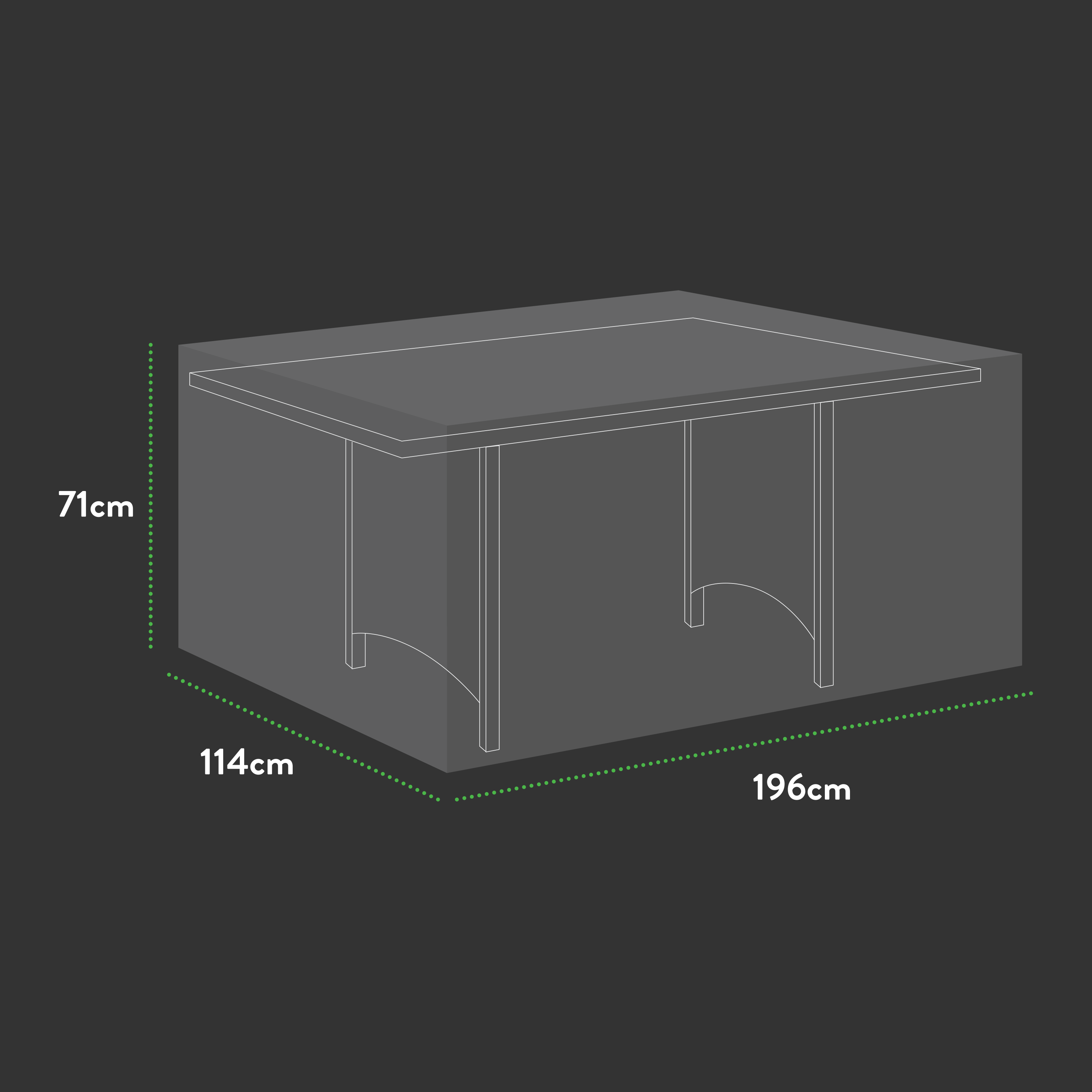 Premium Rectangular 8 seater table cover - 196 X 114 X 71 (H) cm