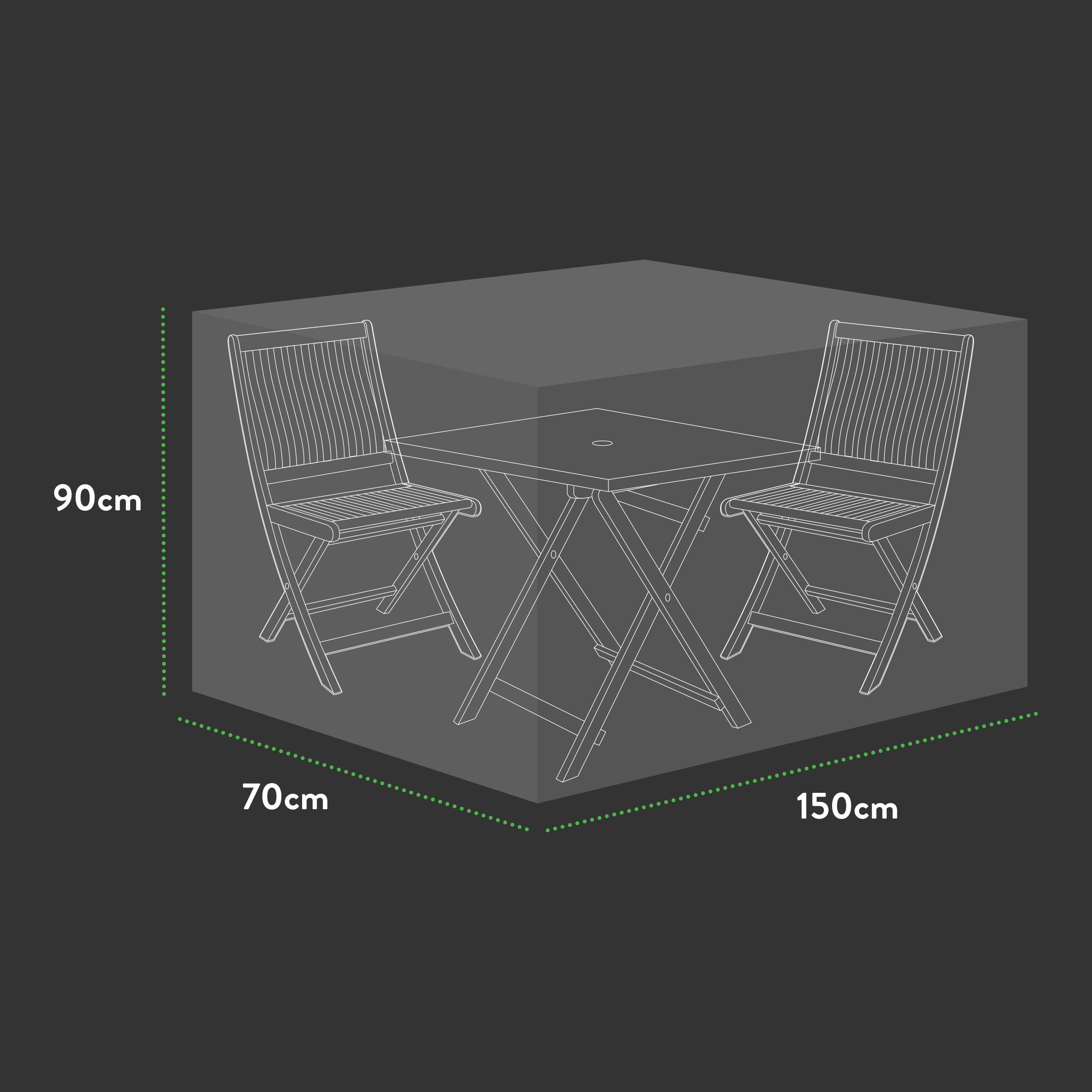 Premium Square Bistro Set Cover - 150 X 70 X 90 (H) cm
