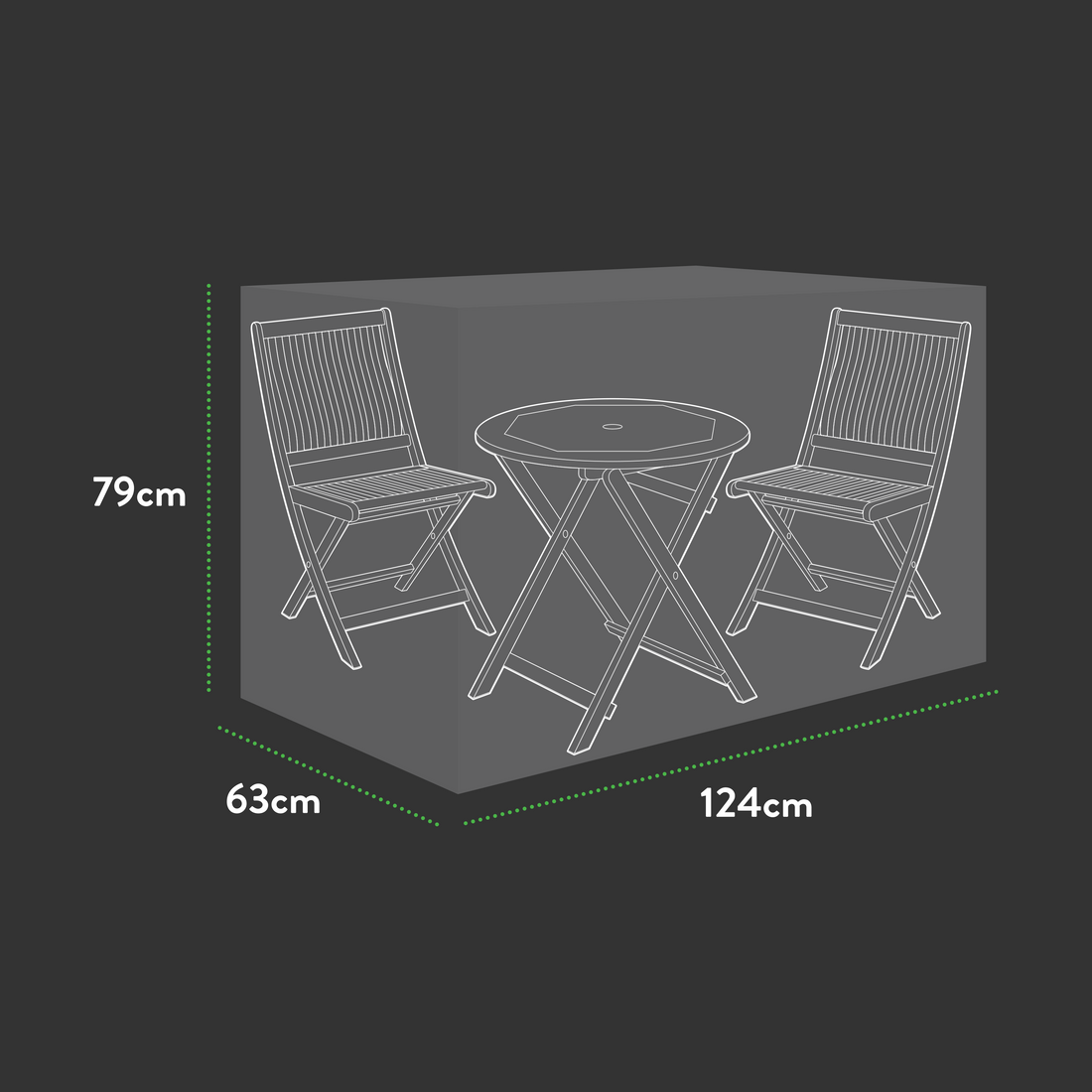 Premium Bistro set cover-small - 124 X 63 X 79 (H) cm