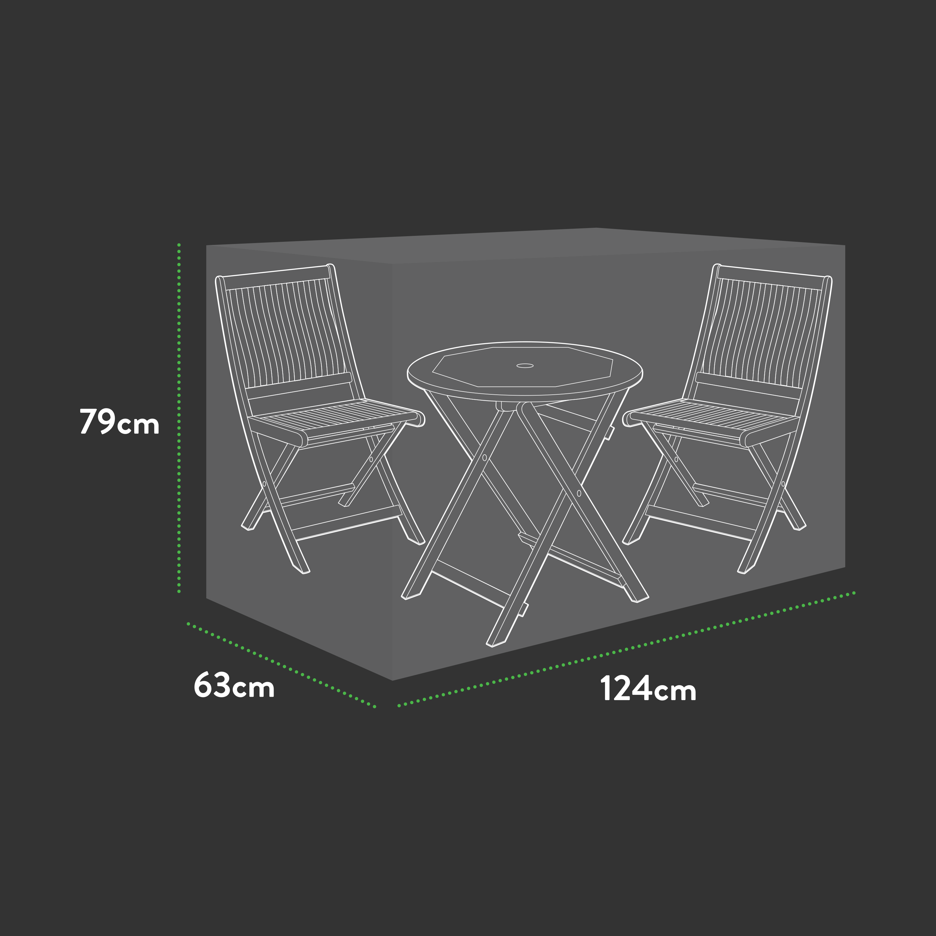 Premium Bistro set cover-small - 124 X 63 X 79 (H) cm