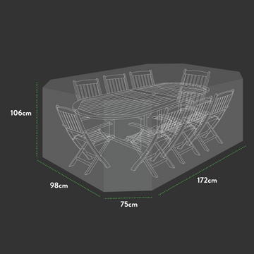 Premium Patio Set Cover - Large Oval - 278 X 204 X 106 (H) cm