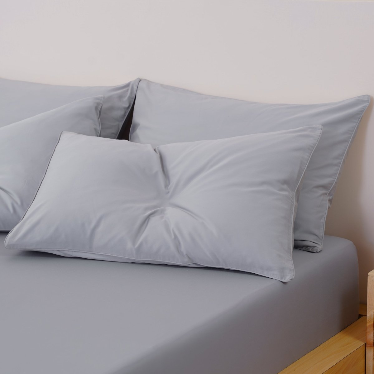 Ella Cotton - Dove Grey Pillowcases Pair