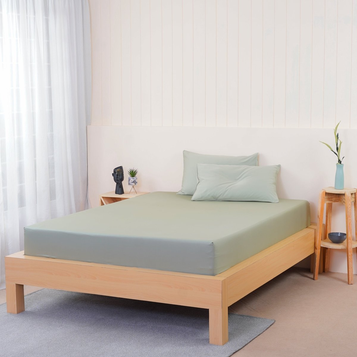 Ella Cotton - Sage Green Fitted Sheet