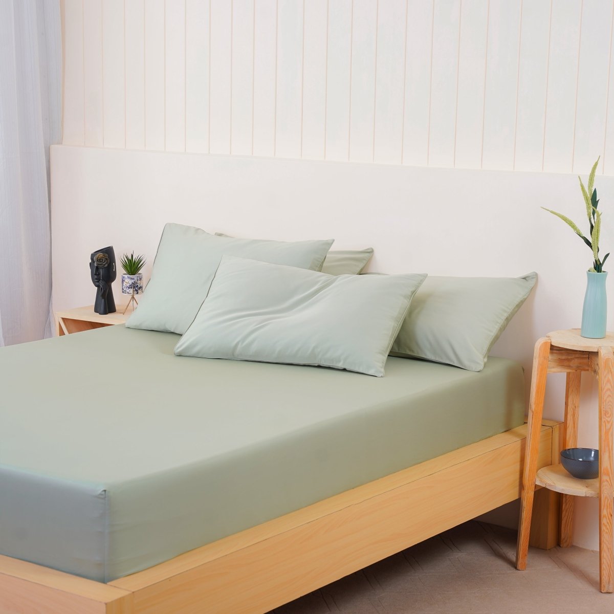 Ella Cotton - Sage Green Fitted Sheet