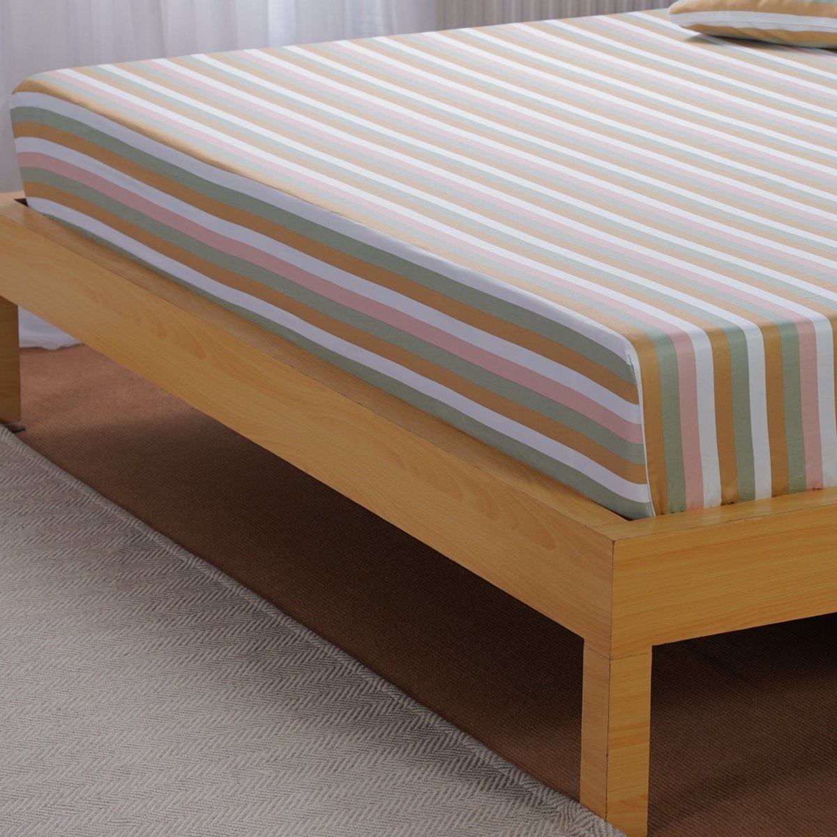 Ella Cotton - Serene Stripe Fitted Sheet
