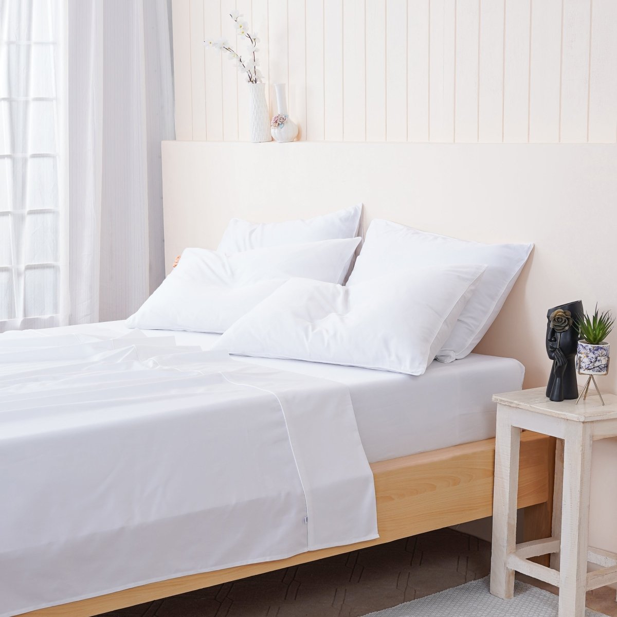 Ella Cotton - White Flat Sheet