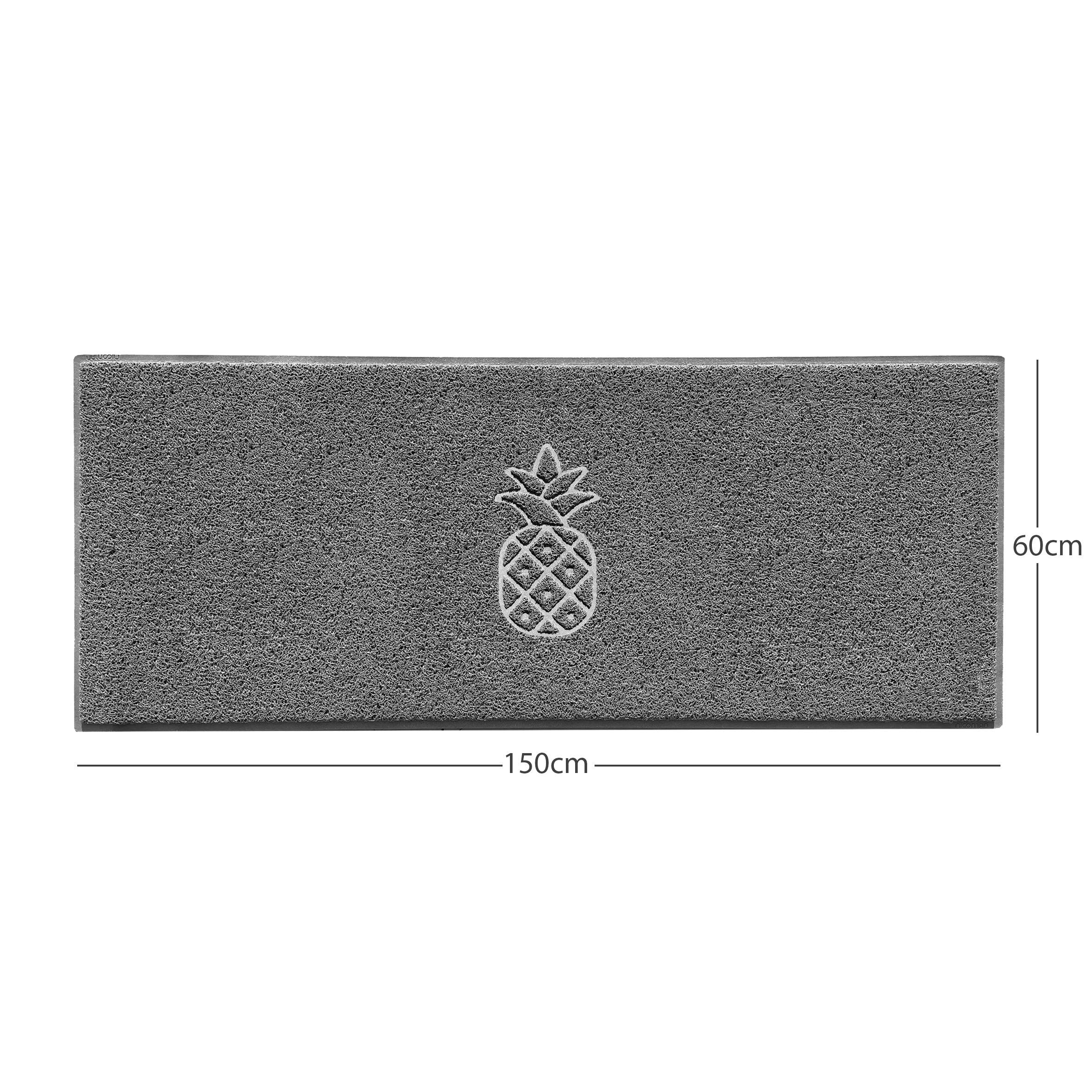 Embossed Pineapple Grey Spaghetti Door Mat