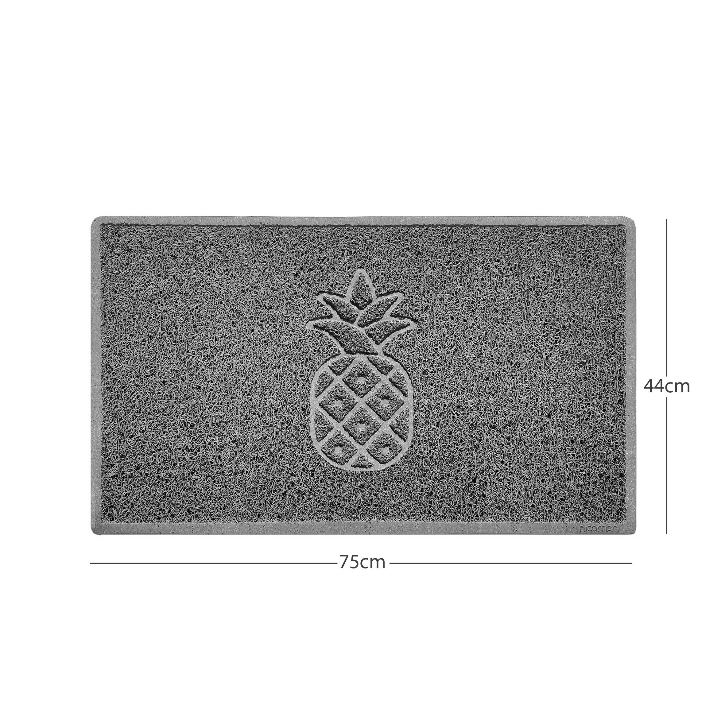 Embossed Pineapple Grey Spaghetti Door Mat