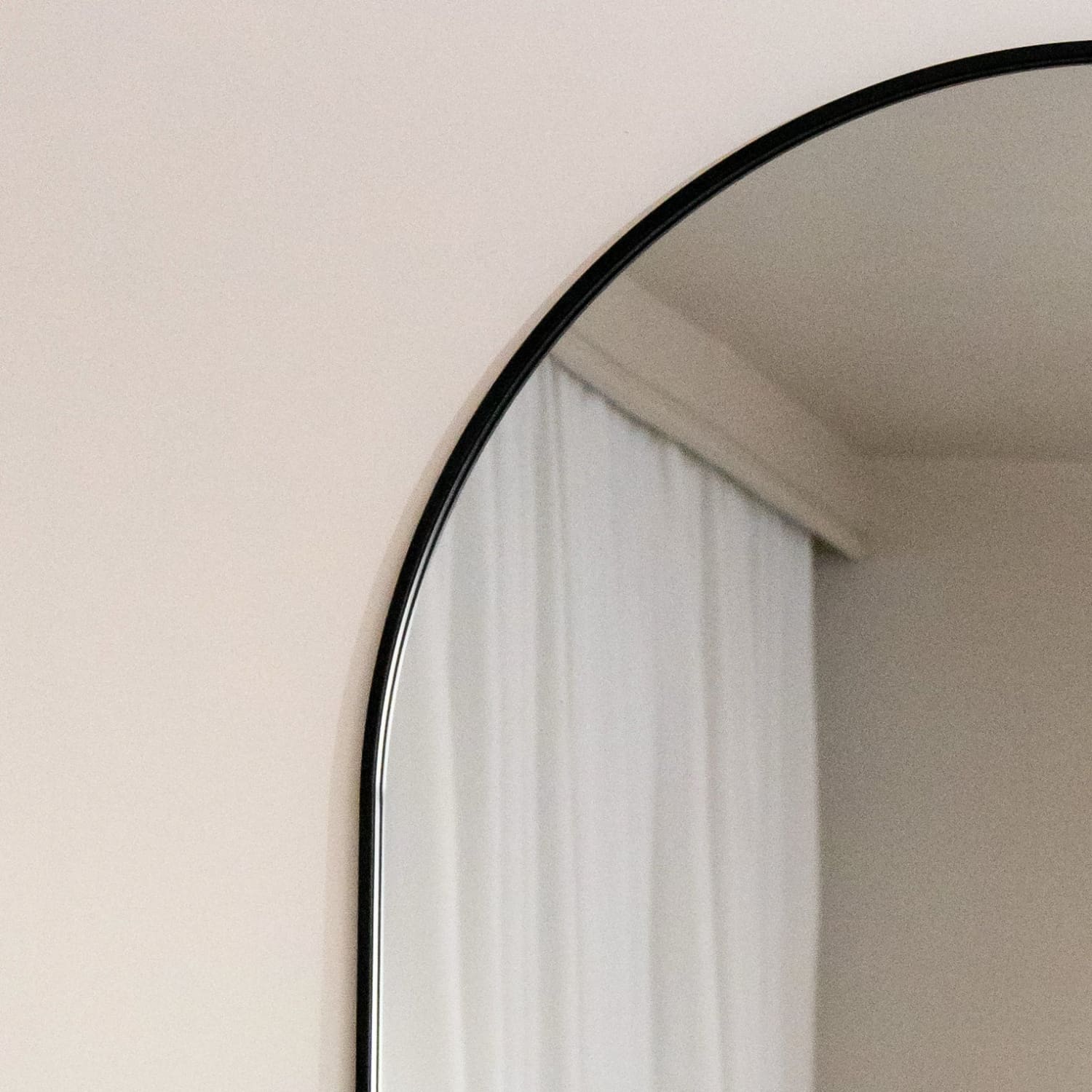 Emi - Black Metal Runway Oval Mirror - 120cm x 40cm