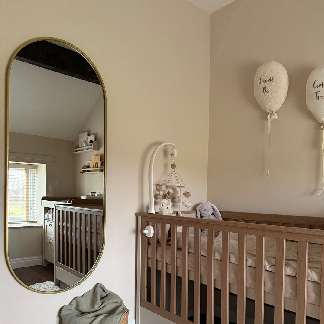 Emi - Gold Metal Runway Oval Mirror - 120cm x 40cm