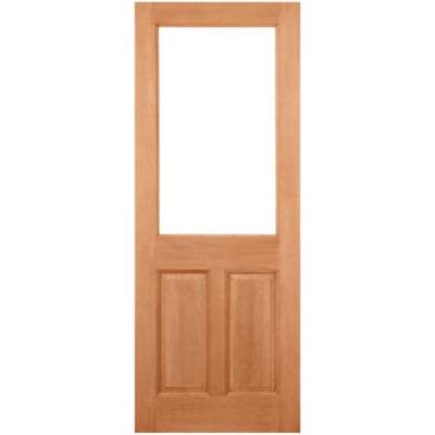 2XG Hardwood M&T 1 Double Glazed Clear Light Panel External Door - 2032mm x 813mm