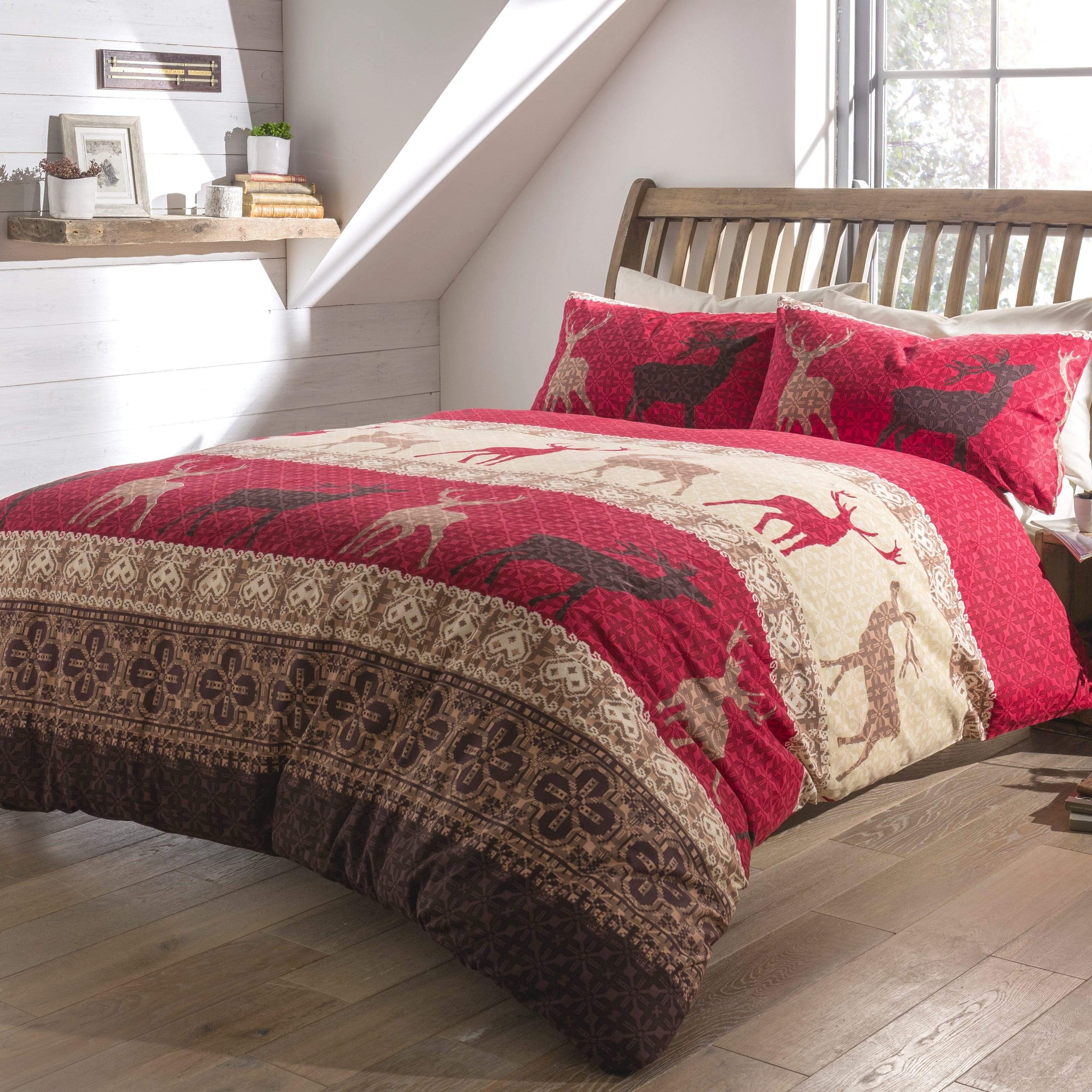 Fair Isle Highland Super Soft Brushed Cotton Flannel Duvet Set Luxurious Comfortable Bedding in Multiple Sizes for Bedroom Decor by OLIVIA ROCCO