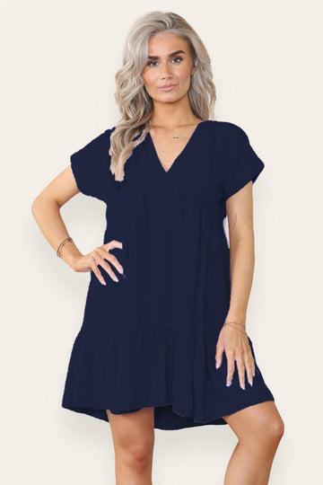Fancy Style Tiered Smock Dress