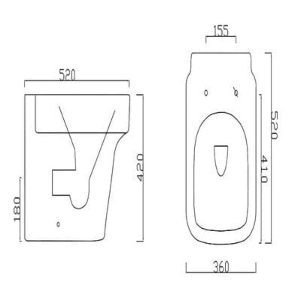 Medici Back to Wall Toilet (suitable for concealed cisterns)